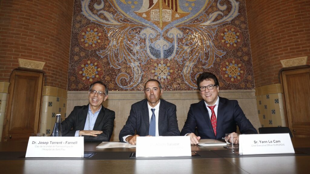 Signatura del conveni amb l'Hospital Sant Pau entre Plataforma Malalties Minoritàries i EURORDIS per la nova seu a Barcelona del Recinte Modernista de Sant Pau
